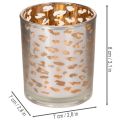 Portacandele in vetro con stampa leopardata, bicolore, 8 cm | Floristik24.it