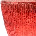Floristik24 Candela lanterna in vetro vaso decorativo in vetro rosso Ø21cm H21.5cm