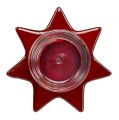 Floristik24 Porta tealight a forma di stella rossa con vetro Ø10cm H10,5cm 2 pezzi