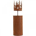 Floristik24 Portacandele a forma di candela decoro ruggine patina metallo H36cm