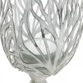 Floristik24 Lanterna in metallo bianco, portacandele fiore Ø13cm H30cm