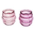 Floristik24 Porta tealight decorazione in vetro viola rosa Ø7,5 cm H7,5 cm 2 pezzi