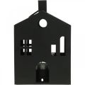 Floristik24 Portacandela casa in metallo nero, casetta luminosa Ø4.4cm H18cm