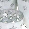 Floristik24 Decorazione natalizia portacandela bianca con stelle in metallo Ø12 / 10 / 8cm set di 3