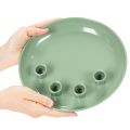 Piatto portacandele per corona d'Avvento verde con quattro portacandele, 24 cm | Floristik24.it