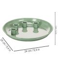 Piatto portacandele per corona d'Avvento verde con quattro portacandele, 24 cm | Floristik24.it