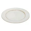 Floristik24 Piatto decorativo rotondo in plastica retrò bianco marrone lucido Ø30cm