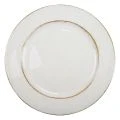 Piatto decorativo rotondo in plastica retrò bianco marrone lucido Ø30cm | Floristik24.it