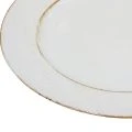 Piatto decorativo rotondo in plastica retrò bianco marrone lucido Ø30cm | Floristik24.it