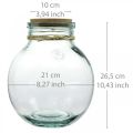 Floristik24 Set bottiglia da giardino in vetro con coperchio in sughero e attrezzi Ø21cm H25cm