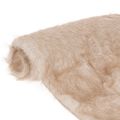 Floristik24 Runner da tavola beige con bordo in pelliccia sintetica, 24x140 cm