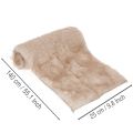 Runner da tavola beige con bordo in pelliccia sintetica, 24x140 cm | Floristik24.it