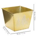 Vaso in metallo con motivo abete scintillante, 18 cm | Floristik24.it