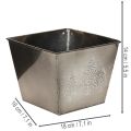 Fioriera quadrata in metallo con motivo a abete, 18 cm | Floristik24.it
