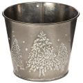 Floristik24 Fioriera in metallo con alberelli glitterati, 13 cm
