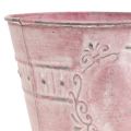 Floristik24 Vaso in metallo rosa Ø12cm H11cm