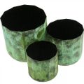 Fioriera vaso da fiori in metallo verde Ø26cm/20cm/16cm set di 3