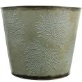 Floristik24 Vaso per piante, decorazione autunnale, vaso in metallo con foglie dorate Ø25,5cm H22cm