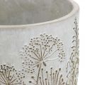 Floristik24 Vaso Concrete White Vaso di fiori con fiori in rilievo vintage Ø18cm