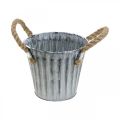 Floristik24 Portavasi con manici, cachepot in metallo, vaso decorativo per piantare Ø14,5cm
