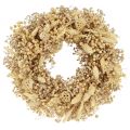 Floristik24 Ghirlanda di fiori secchi sbiancata corona decorativa crema Ø25cm