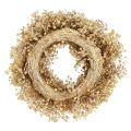 Ghirlanda di fiori secchi sbiancata corona decorativa crema Ø25cm | Floristik24.it