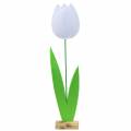 Floristik24 Tulipano fiore in feltro bianco H88cm