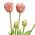 Floristik24 Bouquet di tulipani rosa Real-Touch L43,5cm 5 pezzi