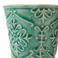 Floristik24 Fioriera in ceramica craquelé smaltata verde Ø7cm H8cm 4 pezzi