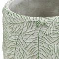 Floristik24 Fioriera in ceramica verde bianco grigio rami di pino Ø12cm H17.5cm