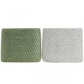 Floristik24 Fioriera in ceramica bianco verde rete a rilievo 12,5x12,5cm H9cm 2pz