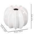 Vaso in ceramica a forma di zucca, bianco, decorazione per la casa, 15 cm | Floristik24.it