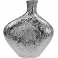 Floristik24 Vaso decorativo vaso per fiori in metallo martellato argento 24x8x27cm