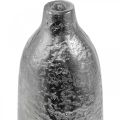 Floristik24 Vaso decorativo vaso per fiori in metallo martellato argento Ø9,5cm H32cm
