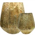 Vaso decorativo vaso in metallo ottone vintage Ø43/30cm set di 2