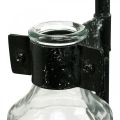Floristik24 Vaso decorativo decorativo bottiglia in vetro con supporto in metallo nero Ø13cm