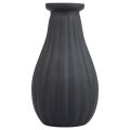 Floristik24 Vaso vaso in vetro nero con scanalature vaso decorativo in vetro Ø8cm H14cm