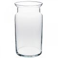 Floristik24 Vaso in vetro, vaso decorativo, candela in vetro Ø15,5 cm H28 cm