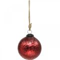 Floristik24 Palline di Natale vintage palle di albero di Natale in vetro rosse Ø10cm 2pz