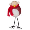 Statuetta decorativa di uccello con sciarpa, decorazione invernale, 11 cm, 4 pezzi | Floristik24.it