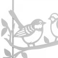 Uccello deco decorazione finestra primavera, metallo bianco H37,5 cm 2 pezzi