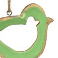 Floristik24 Appendino decorativo in legno decorazione uccello verde naturale 15,5x1,5x16 cm