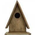 Casetta per uccelli decorativa, nido per legno naturale in piedi H21cm