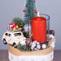 Floristik24 Auto di Natale con pacchi rossa L11cm