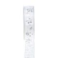 Floristik24 Nastro natalizio bianco con fiocco di neve argento 25mm 20m