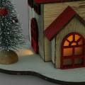 Floristik24 Casa di Natale con illuminazione a LED naturale, legno rosso 20 × 15 × 15 cm