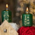 Floristik24 Candele natalizie candele Natale verde Ø5cm H6cm 4 pezzi
