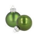Floristik24 Palle di Natale vetro verde opaco/lucido Ø4cm 24p