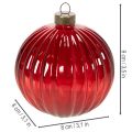 Palline di Natale in vetro, rosse, 8 cm, 12 pezzi | Floristik24.it