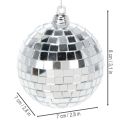 Decorazione natalizia a forma di pallina, sfera a specchio da appendere, 7 cm, 6 pezzi | Floristik24.it
